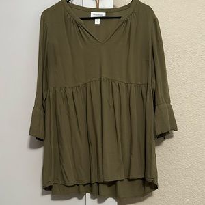 Olive Tie Sleeve Maternity blouse